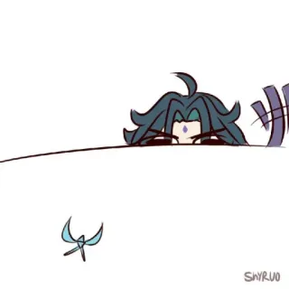 🐾 f98731a1 Xiao Genshin Impact SHYRUO Аниме, Видеоигра, Genshin Impact, Сяо, Персонаж, Милый, Чиби telegram sticker