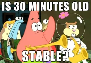 ❓ 000efc0b Patrick Star SpongeBob SquarePants IS 30 MINUTES OLD STABLE? Bob Esponja, Patrick, Meme, Desenho animado, Engraçado telegram sticker