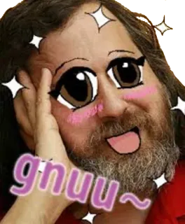 🤡 8355c87e gnuu~ gnu, software, linux, engraçado, meme, adesivo telegram sticker