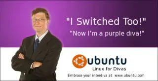 😊 df63c6c7 "I Switched Too!" "Now I'm a purple diva!" ubuntu Linux for Divas Embrace your interdiva at: www.ubuntu.com ubuntu, linux, divas, roxo, tecnologia telegram sticker