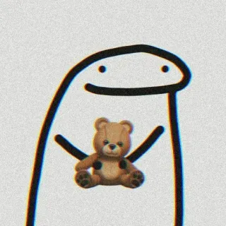 😐 81781098 orang lidi, boneka beruang, lucu, minimalis, menyenangkan telegram sticker