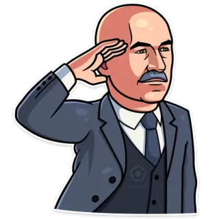 👏 ee7f3b4c pria, hormat, setelan, kartun, karakter telegram sticker