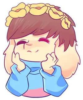 😊 1c15dcef Frisk Undertale Frisk, Undertale, video game, character, flowers, cute whatsapp sticker