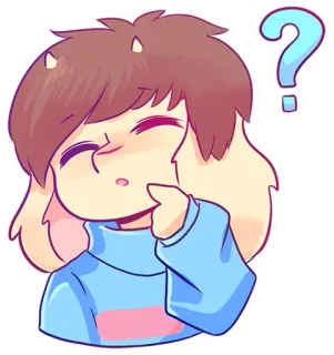 🤔 beccb807 Asriel Dreemurr Undertale Undertale, Asriel Dreemurr, question, cute, cartoon whatsapp sticker