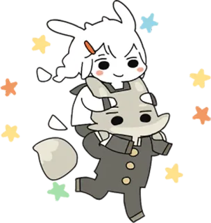 👫 d64f5d35 토끼, 바니, 들다, 귀여운, 동물, 치비 telegram sticker