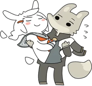😌 ea3bc54c 애니메이션, 만화, 커플, 포옹, 사랑, 우정, 귀여운 telegram sticker