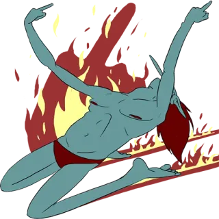 🖕 8e0d7ec0 人物, 姿势, 火焰, 冒犯, 数字艺术 telegram sticker