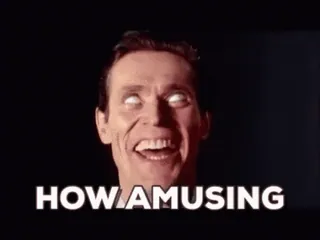 🤣 4ce1a046 HOW AMUSING amusing, meme, evil, laughing, creepy telegram sticker