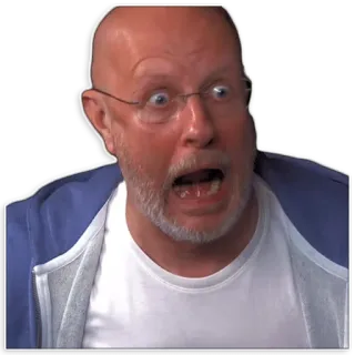 😨 1ea617c0 homem, chocado, olhos arregalados, careca, óculos, expressão facial whatsapp sticker