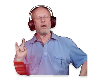 🤘 d0a08efc homem, fones de ouvido, rock, gesto de mão whatsapp sticker