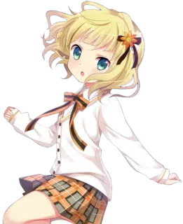 😯 28b8b94c Anime, Manga, Ragazza, Carina, Uniforme scolastica, Capelli biondi telegram sticker