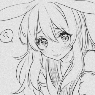 🍓 02c8d84e !? Anime, Ragazza, Orecchie da coniglio, Domanda, Cartone animato telegram sticker