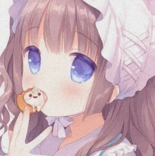 🍫 1ab4cdd8 ragazza anime, carino, biscotto, illustrazione, manga, cartone animato telegram sticker