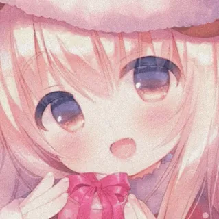 🍫 339da25e Anime, Ragazza, Natale, Regalo, Carino, Rosa, Inverno, Kawaii telegram sticker