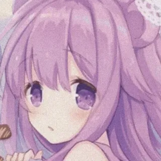 🍇 89247b1e anime, ragazza, carina, capelli viola, manga telegram sticker