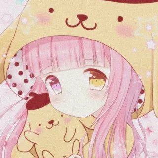 🍓 920d874b Anime, Ragazza, Carina, Capelli rosa, Personaggio, Cartone animato, Kawaii telegram sticker