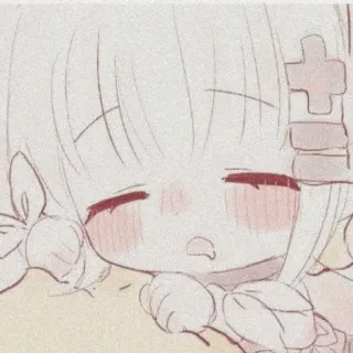 🍓 e3849143 Anime, Cartone animato, Carino, Kawaii, Assonnato, Chibi telegram sticker