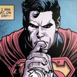 🦯 17202718 Superman I ASK THAT, ON DAY-- super-herói, xadrez, banda desenhada, DC Comics telegram sticker