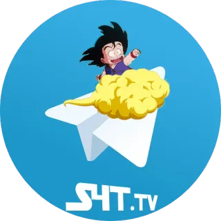 🚀 6c84af67 Goku Dragon Ball SHT.TV ดราก้อนบอล, โกคู, อนิเมะ, เมฆ, บิน, โลโก้ telegram sticker