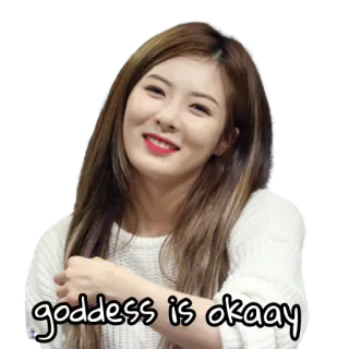 😊 31717dd0 goddess is okaay dewi, wanita, potret, senyum, kpop, bahagia telegram sticker