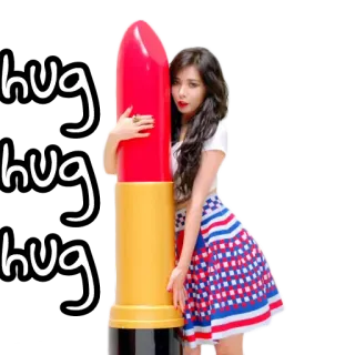 😍 80858f3b hug hug hug peluk, wanita, lipstik, rok telegram sticker