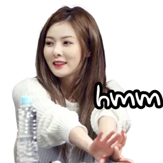 😌 cc2dc020 hmm wanita, hmm, berpikir, pertanyaan, ekspresi, tidak yakin telegram sticker