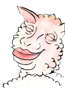 ☺️ 2d77dd84 owca, zwierzę, kreskówka, ilustracja, akwarela, słodki, puszysty telegram sticker