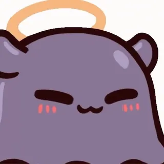 🌮 718ec71d милый, ангел, мультик, кавай, чиби, животное, нимб telegram sticker