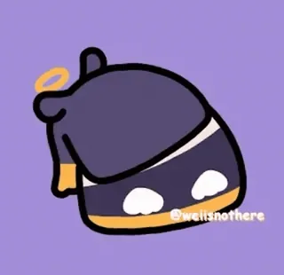 🤡 a184e02e wellsnotthere стикер, фиолетовый, мультфильм, капля, ореол telegram sticker