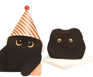 🐾 61d33553 cat, party, cute, animal, celebration, kawaii telegram sticker