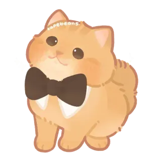 🐾 8faca8af xopebeans cat, cute, kitten, bow tie, orange cat, pet, animal, illustration telegram sticker