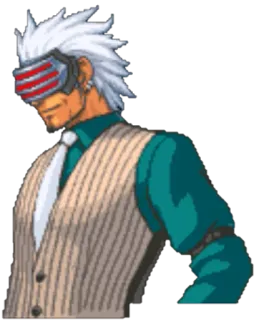😊 4773fdf9 Godot Ace Attorney anime, video game, character, visors, godot, ace attorney telegram sticker