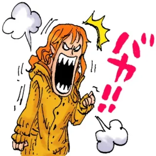 😡 0355bf72 Nami One Piece アニメ, ワンピース, 怒り, マンガ, 漫画 telegram sticker
