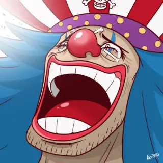 😂 eab2d142 Buggy One Piece アニメ, ピエロ, 泣く, 海賊, バギー telegram sticker