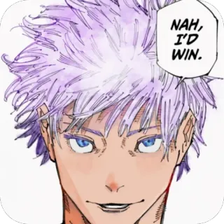 🫥 99f83ed2 NAH, I'D WIN. Anime, Manga, Cytat, Pewny siebie, Grafika whatsapp sticker