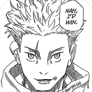 🫥 b53fcf8a Nah, I'd win. Anime, Manga, Cytat, Pewność siebie whatsapp sticker