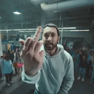 🎤 53264798 Eminem Eminem, средний палец, оскорбительный, жест, рэпер whatsapp sticker