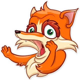 😨 b28eb4fa raposa, animal, desenho animado, assustado, chocado, laranja telegram sticker