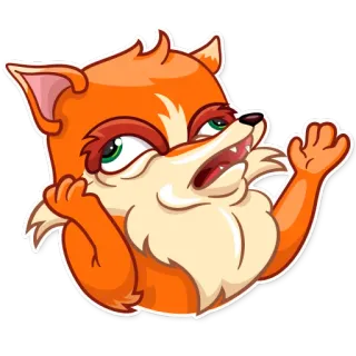 😖 e7220816 raposa, desenho animado, animal, expressão, adesivo telegram sticker