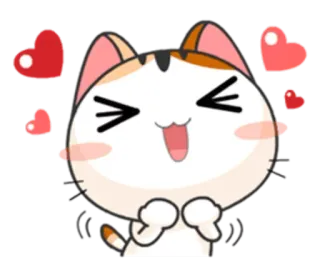 😆 4b8c64a5 gato, corazones, amor, lindo, feliz, animal telegram sticker