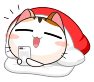 😃 4bba6d54 gato, teléfono, dormir, lindo, dibujos animados, emoji telegram sticker