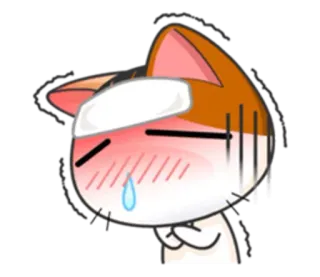 😷 7a04c82d gato, enfermo, curita, triste, dibujo animado, pegatina, animal telegram sticker