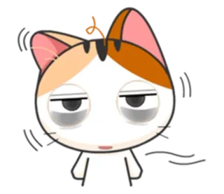 🙄 9638f5cf gato, dormilón, cansado, emoji, dibujo animado telegram sticker