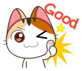 👍 d2b3f7d9 Good gato, bien, positivo, emoji, pegatina telegram sticker