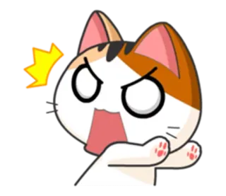 😳 e75373da gato, enojado, impactado, dibujos animados, sticker, expresión, sorprendido, lindo telegram sticker