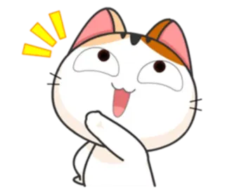 🌝 eaa2ef3c gato, dibujos animados, emocionado, feliz, lindo telegram sticker