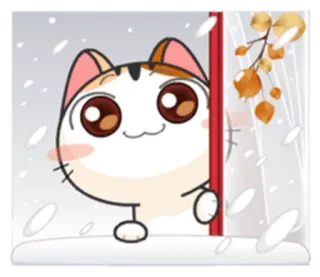 ❄ fbd7c380 gato, pegatina, invierno, lindo, dibujos animados telegram sticker