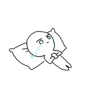 😭 0cfc4e8b грустный, плачущий, подушка, одинокий, мультфильм telegram sticker