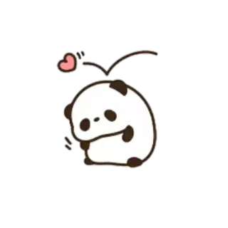 😻 0fc2a725 Панда, Милый, Сердце, Мультфильм, Животное telegram sticker