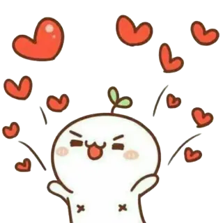 ❤ 45b90b32 милый, сердечки, растение, любовь, кавай, счастливый telegram sticker